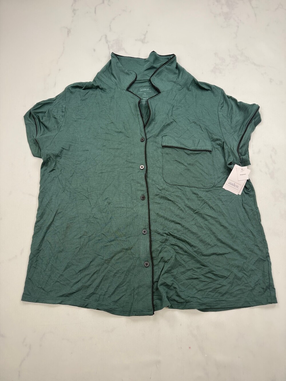 Auden Button-Up Pajamas Green Modern Button Closure - Womens XL